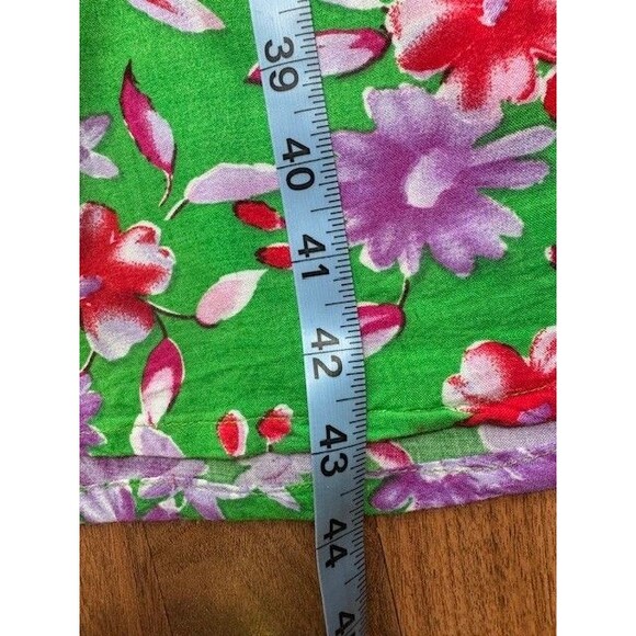 Vintage‎ Custom Mrs Roper Purple Red Floral Lounge Mu Mu Midi House Dress MED - Picture 9 of 14